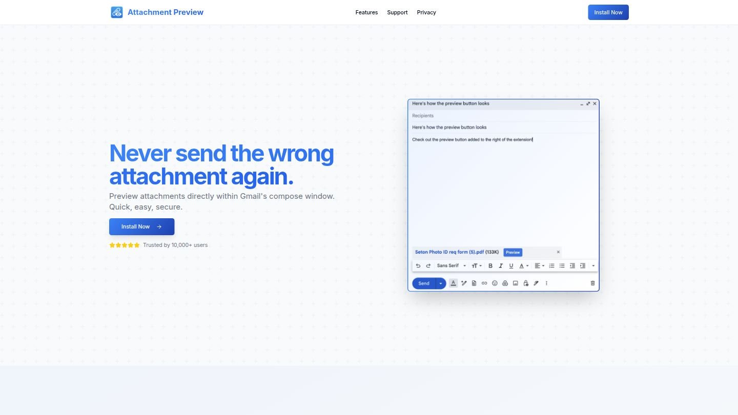 Attachment Preview Chrome Extension Screenshot - Email Attachment Preview Interface